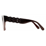 Stella McCartney - Falabella Square Sunglasses - Shiny Transparent Gradient Brown