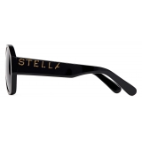 Stella McCartney - Occhiali da Sole Aviatore Logo Chunky - Nero Lucido