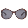 Stella McCartney - Occhiali da Sole Hexagonale Falabella Pin - Havana Scuro Lucido