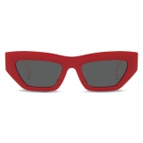 Versace - 90s Vintage Logo Cat-Eye Sunglasses - Red Gold - Sunglasses - Versace Eyewear