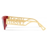 Versace - Occhiale da Sole Cat Eye 90s Vintage Logo - Rosso Oro - Occhiali da Sole - Versace Eyewear