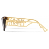 Versace - 90s Vintage Logo Cat-Eye Sunglasses - Havana Gold - Sunglasses - Versace Eyewear