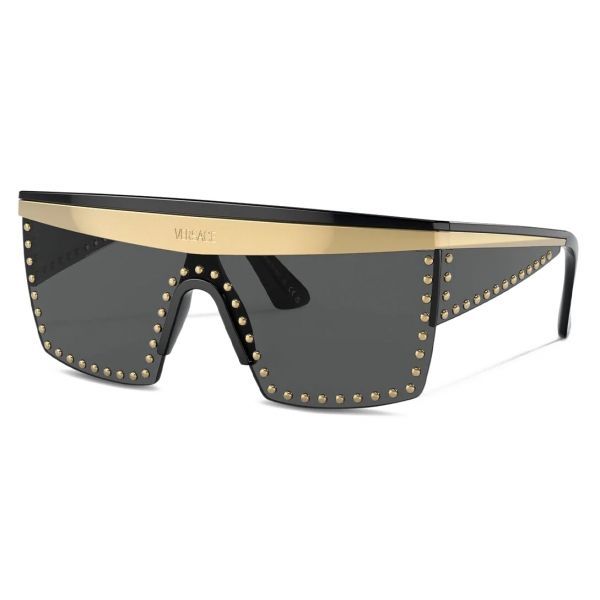 Versace - Studded Aviator Sunglasses - Black Gold - Sunglasses - Versace Eyewear
