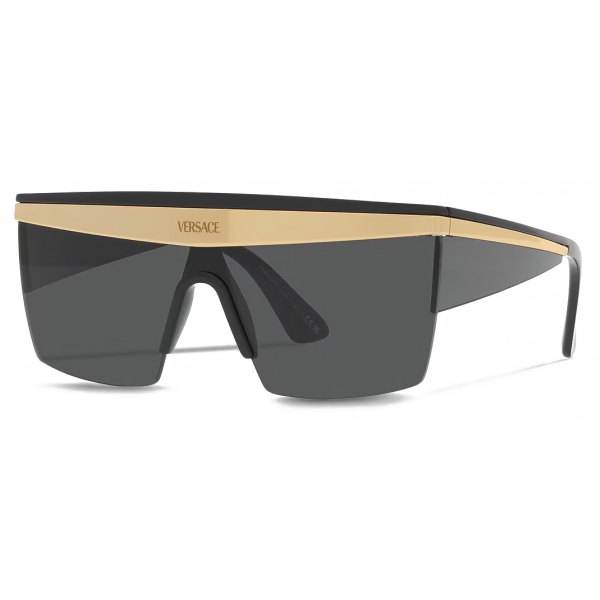 Versace - Occhiale da Sole Pilot Squadrati - Nero Oro - Occhiali da Sole - Versace Eyewear