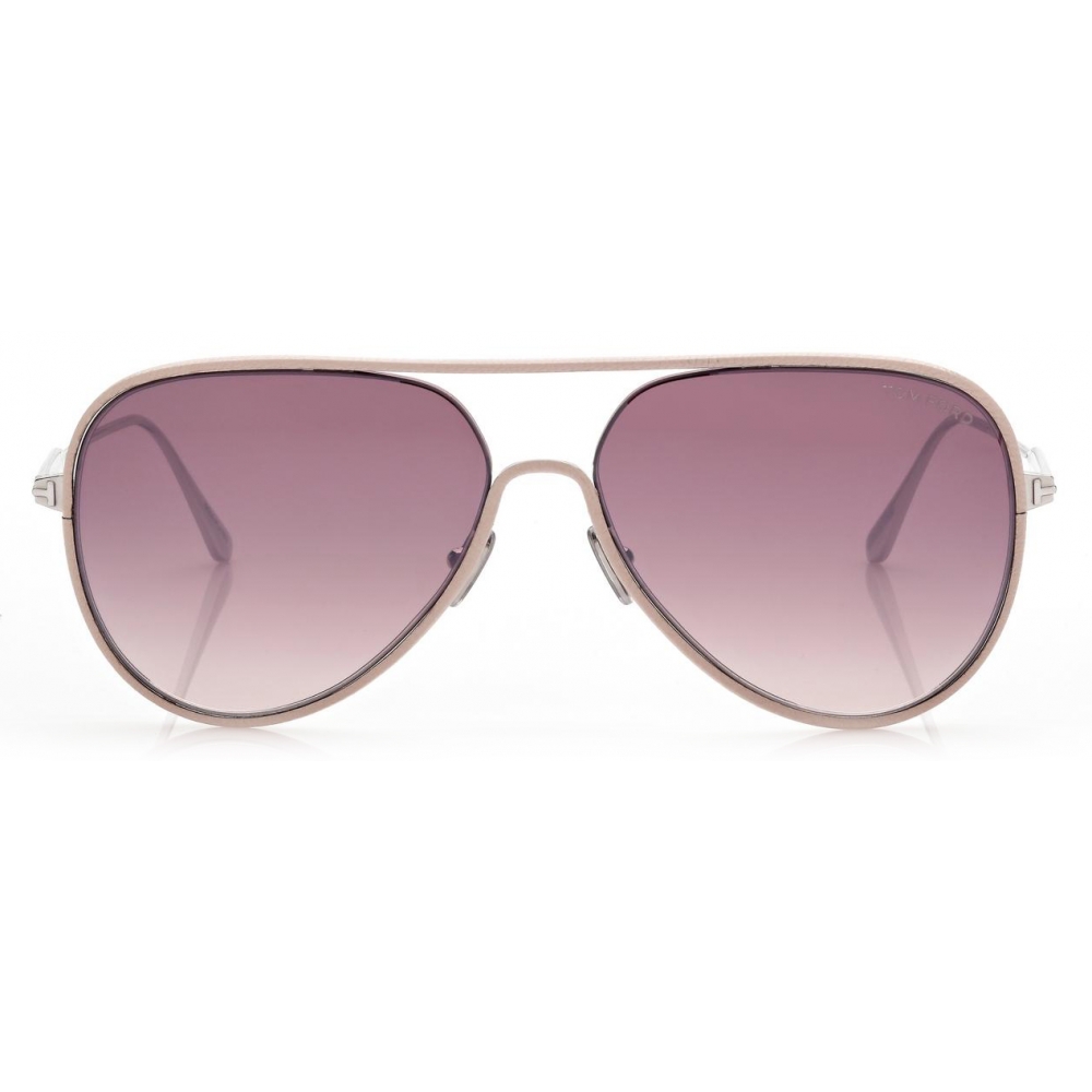 Tom Ford - Jessie Sunglasses - Pilot Sunglasses - Silver Pink - FT1016 ...