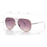 Tom Ford - Jessie Sunglasses - Occhiali da Sole Pilota - Argento Rosa - FT1016 - Occhiali da Sole - Tom Ford Eyewear