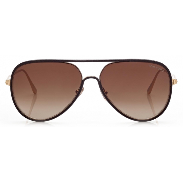 Tom Ford - Jessie Sunglasses - Occhiali da Sole Pilota - Oro Marrone - FT1016 - Occhiali da Sole - Tom Ford Eyewear