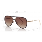 Tom Ford - Jessie Sunglasses - Occhiali da Sole Pilota - Oro Marrone - FT1016 - Occhiali da Sole - Tom Ford Eyewear