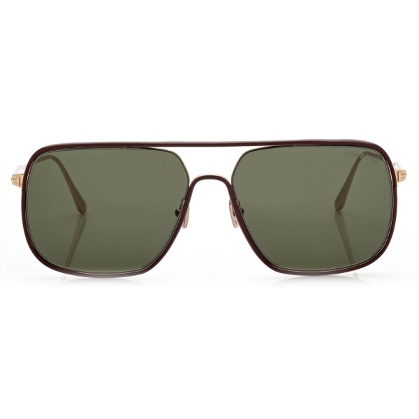 Tom Ford - Cliff Sunglasses - Occhiali da Sole Navigator - Oro Verde - FT1015 - Occhiali da Sole - Tom Ford Eyewear