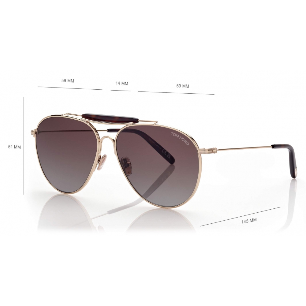 Tom Ford - Raphael Sunglasses - Pilot Sunglasses - Pale Gold - FT0995 ...