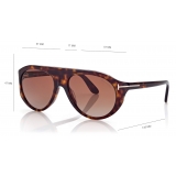 Tom Ford - Rex Sunglasses - Occhiali da Sole Pilota - Havana Scuro - FT1001 - Occhiali da Sole - Tom Ford Eyewear