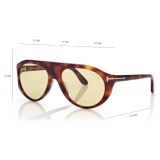 Tom Ford - Rex Sunglasses - Occhiali da Sole Pilota - Havana Vintage - FT1001 - Occhiali da Sole - Tom Ford Eyewear