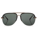 Tom Ford - Terry Sunglasses - Occhiali da Sole Pilota - Marrone Chiaro Verde - FT1004 - Occhiali da Sole - Tom Ford Eyewear