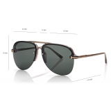 Tom Ford - Terry Sunglasses - Occhiali da Sole Pilota - Marrone Chiaro Verde - FT1004 - Occhiali da Sole - Tom Ford Eyewear