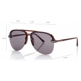 Tom Ford - Terry Sunglasses - Pilot Sunglasses - Light Brown Smoke - FT1004 - Sunglasses - Tom Ford Eyewear