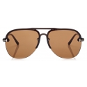 Tom Ford - Terry Sunglasses - Occhiali da Sole Pilota - Marrone Mastice - FT1004 - Occhiali da Sole - Tom Ford Eyewear