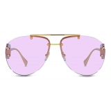 Versace - Double Medusa Aviator Sunglasses - Gold Purple - Sunglasses - Versace Eyewear