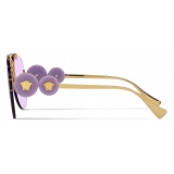 Versace - Double Medusa Aviator Sunglasses - Gold Purple - Sunglasses - Versace Eyewear