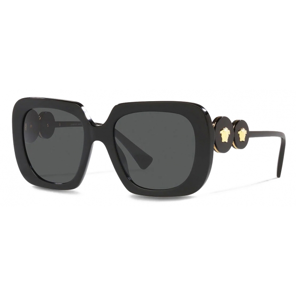 Versace - Double Medusa Squared Sunglasses - Black - Sunglasses - Versace Eyewear