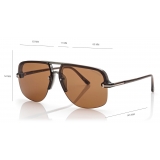 Tom Ford - Hugo Sunglasses - Occhiali da Sole Navigator - Grigio Rosa - FT1003 - Occhiali da Sole - Tom Ford Eyewear