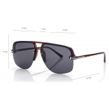 Tom Ford - Hugo Sunglasses - Navigator Sunglasses - Light Brown Blue - FT1003 - Sunglasses - Tom Ford Eyewear