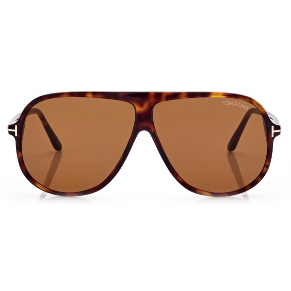 Tom Ford - Spencer Sunglasses - Occhiali da Sole Oversize Pilota - Havana Scuro - FT0998 - Occhiali da Sole - Tom Ford Eyewear