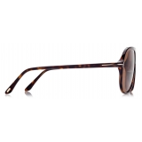 Tom Ford - Spencer Sunglasses - Occhiali da Sole Oversize Pilota - Havana Scuro - FT0998 - Occhiali da Sole - Tom Ford Eyewear