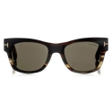 Tom Ford - Tom N.2 Sunglasses - Occhiali da Sole Quadrati - Corno Nero - FT0487-P - Occhiali da Sole - Tom Ford Eyewear