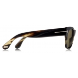 Tom Ford - Tom N.2 Sunglasses - Occhiali da Sole Quadrati - Corno Nero - FT0487-P - Occhiali da Sole - Tom Ford Eyewear