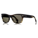 Tom Ford - Tom N.2 Sunglasses - Occhiali da Sole Quadrati - Corno Nero - FT0487-P - Occhiali da Sole - Tom Ford Eyewear