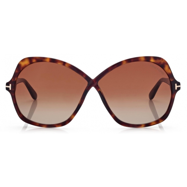 Tom Ford - Rosemin Sunglasses - Oversize Butterfly Sunglasses - Dark Havana - FT1013