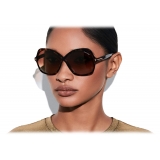 Tom Ford - Rosemin Sunglasses - Occhiali da Sole a Farfalla Oversize - Havana Scuro - FT1013