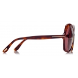 Tom Ford - Rosemin Sunglasses - Oversize Butterfly Sunglasses - Blonde Havana - FT1013