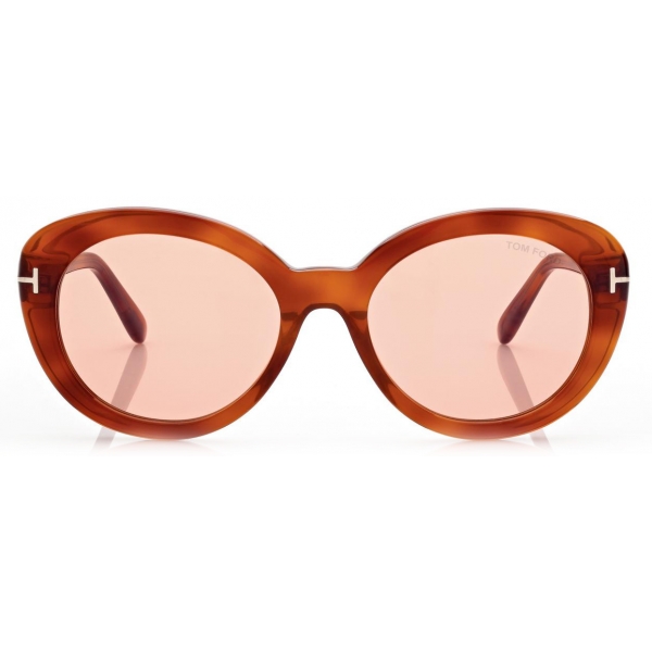Tom Ford - Lily Sunglasses - Oval Sunglasses - Blonde Havana - FT1009