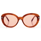 Tom Ford - Lily Sunglasses - Occhiali da Sole Ovale - Havana Bionda - FT1009