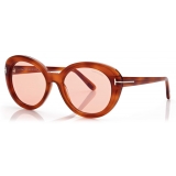 Tom Ford - Lily Sunglasses - Occhiali da Sole Ovale - Havana Bionda - FT1009