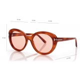 Tom Ford - Lily Sunglasses - Occhiali da Sole Ovale - Havana Bionda - FT1009