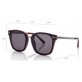 Tom Ford - Philippa Sunglasses - Occhiali da Sole Quadrati - Bordeaux Fumo - FT1014