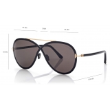 Tom Ford - Rickie Sunglasses - Occhiali da Sole Rotondi - Nero - FT1007