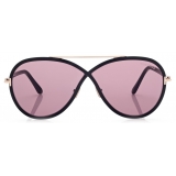 Tom Ford - Rickie Sunglasses - Round Sunglasses - Black Violet - FT1007