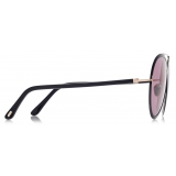 Tom Ford - Rickie Sunglasses - Occhiali da Sole Rotondi - Nero Viola - FT1007