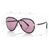 Tom Ford - Rickie Sunglasses - Occhiali da Sole Rotondi - Nero Viola - FT1007