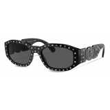 Versace - Studded Medusa Biggie Sunglasses - Black - Sunglasses - Versace Eyewear