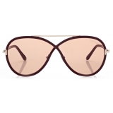 Tom Ford - Rickie Sunglasses - Round Sunglasses - Burgundy Brown - FT1007