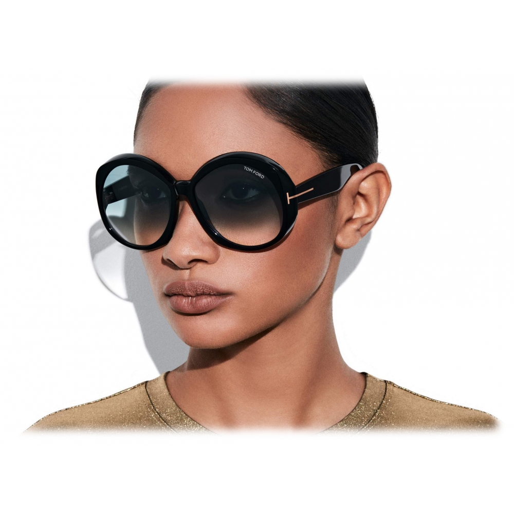 Tom Ford - Annabelle Sunglasses - Round Sunglasses - Black - FT1010 ...