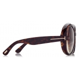 Tom Ford - Annabelle Sunglasses - Round Sunglasses - Gradient Havana - FT1010