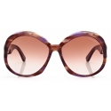 Tom Ford - Annabelle Sunglasses - Round Sunglasses - Gradient Colored Havana - FT1010