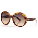 Tom Ford - Annabelle Sunglasses - Occhiali da Sole Rotondi - Havana - FT1010