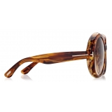 Tom Ford - Annabelle Sunglasses - Occhiali da Sole Rotondi - Havana - FT1010