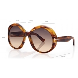 Tom Ford - Annabelle Sunglasses - Occhiali da Sole Rotondi - Havana - FT1010